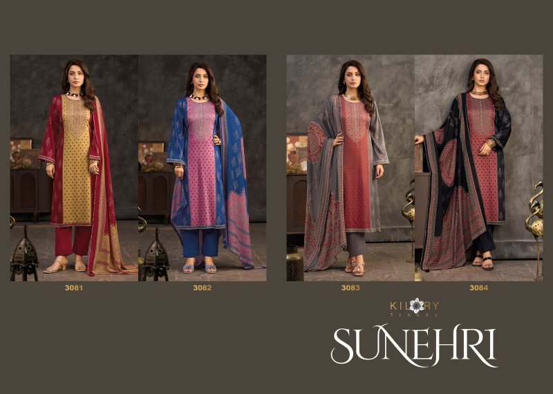 Sunehri By Kilory Gajji Silk Printed Handwork Dress Materials